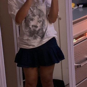 Denim Skirt With Ruffles